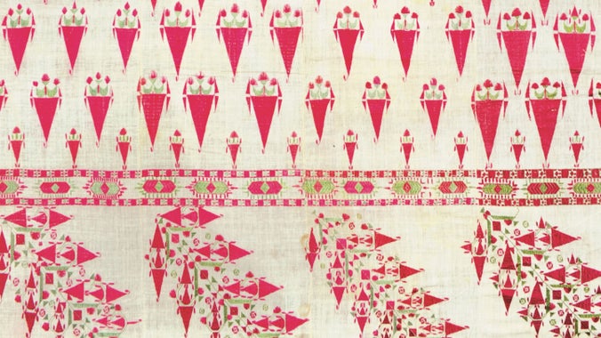 Detail from Woman’s shawl, chand or moon bagh, undivided Punjab, early 20th century